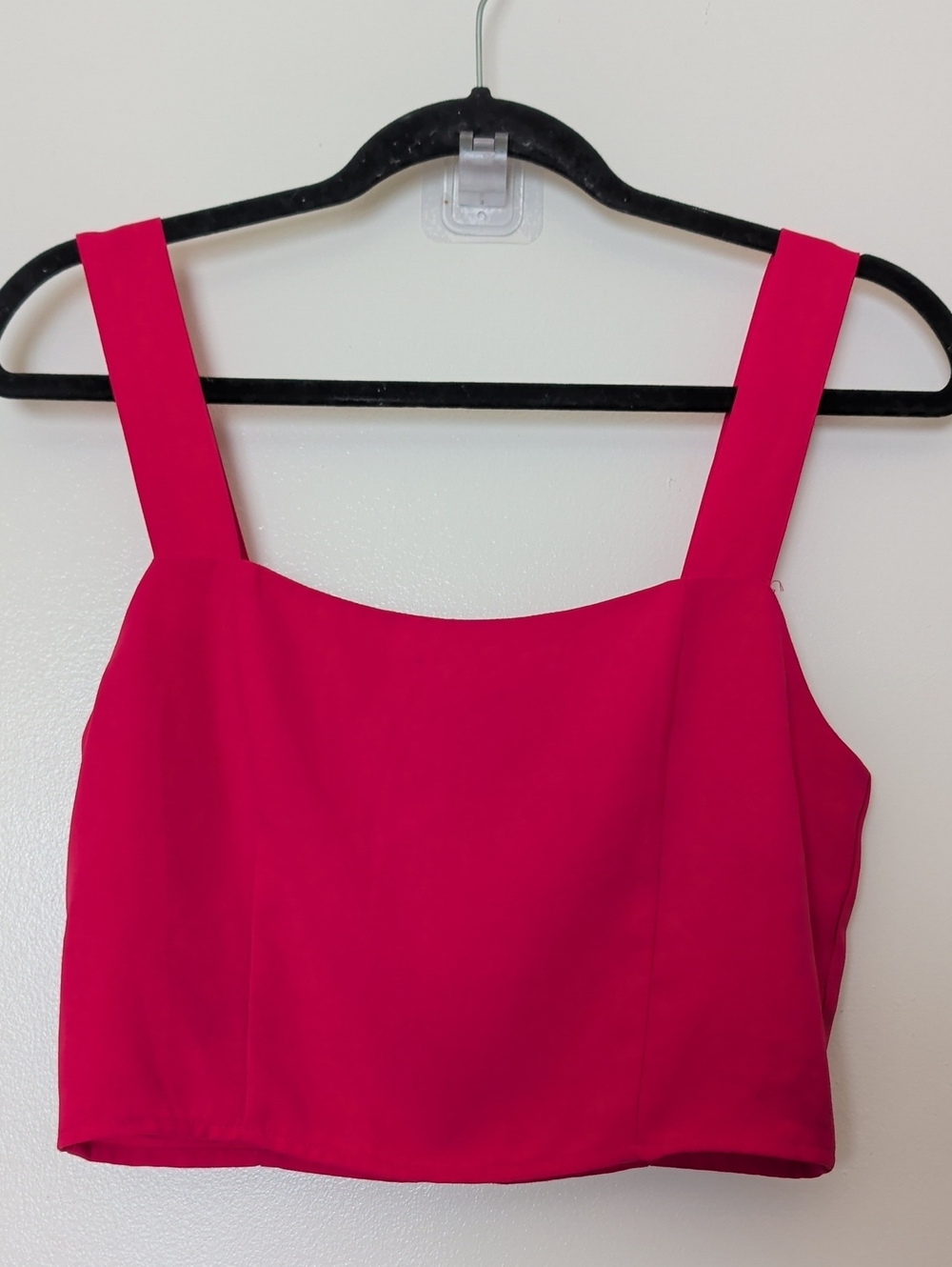 Lulu's Bright Fuchsia Square-Neck Crop Top Size Small